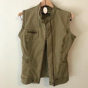 LAMade green jean vest L